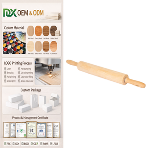 Rodillo de Madera Ecológico con Asas para Hornear <span class=keywords><strong>Galletas</strong></span> y Repostería, Herramienta de Cocina, Suministro Directo de Fábrica - Product Image 1