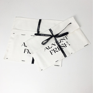 Custom Printed Logo Canvas Ribbon <b>Envelope</b> Cotton Dust Bag White Beige Jewelry <b>Gift</b> Packaging Organic Cotton <b>Envelope</b> Pouch - Product Image 3