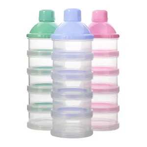 4 Colors BPA Free Hot Sale 5 Layer Portable Plastic Baby Milk Bottle Travel Box Container Milk Powder Dispenser Container