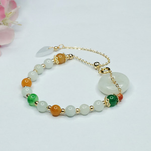 Pulseira da Sorte Ximang Ximang Esmeralda com Fecho da Paz Colorido Feminina Atacado de Fábrica Geração S3062401 - Product Image 2
