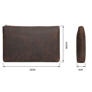 Andong RFID Business Clutch Bag <b>for</b> <b>Men</b> Genuine Cowhide Fashion Handbag Retro Big <b>Long</b> <b>Wallet</b> Crazy Horse Leather Man Purse - Product Image 3