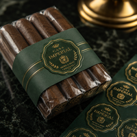 Autocollants de luxe personnalisés pour bandes de cigares, étiquettes gaufrées en feuille d'or pour un branding haut de gamme, autocollants étanches.