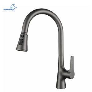 <span class=keywords><strong>Robinet</strong></span> de cuisine à levier unique, tête de pulvérisation pivotante à 360 °, laiton sans plomb, noir Gunmetal - Product Image 1