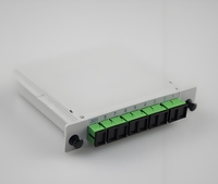 Optical PLC Splitter 1x8 Plug-in Fiber Splitter ABS kotak SC APC konektor tipe kaset