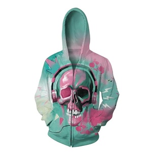 Personalizado de alta calidad 100% algodón 450gsm Sudadera con capucha desgastada de gran tamaño Vintage gradiente ácido lavado Sudadera con capucha cremallera rasgada sudaderas con capucha - Product Image 4