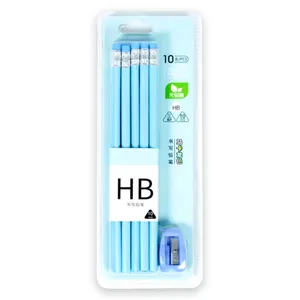 사용자 정의 개인 보드 룸 연필 세트 완벽한 비즈니스 선물 럭셔리 HB 나무 연필 10 팩 지우개