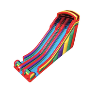 Toboggan gonflable commercial arc-en-ciel à double piste pour enfants, idéal pour la location événementielle