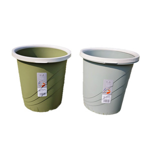 Cubo de Basura de Plástico de 8L, Cilíndrico, con Tapa Abierta, para Interiores y Exteriores - Product Image 5