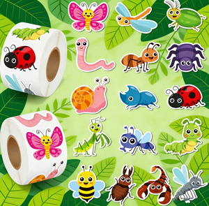 สติกเกอร์การ์ตูนแมลงฤดูใบไม้ผลิ - สติกเกอร์การ์ตูนแมลงน่ารักในฤดูใบไม้ผลิ, สติกเกอร์ไวนิลกันน้ำลายผีเสื้อแมลงฤดูใบไม้ผลิของขวัญ - Product Image 1