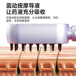 Electric Scalp Massage Comb F10 Violet Plastic Hair Growth Essence Infusing Device For General Use - Product Image 5