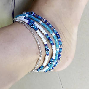 Bijou de <span class=keywords><strong>cheville</strong></span> pour femme en alliage de fer blanc plaqué or 18 carats, style bohème, avec imitation perle, cristal et strass en forme de papillon - Product Image 2