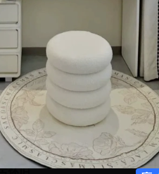 Dressing <b>stool</b>, a popular retro-style low <b>stool</b> for women's bedrooms and dressing tables, perfect for home use. - Product Image 6