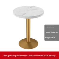 Café commercial Restaurant luxe moderne écologique pierre frittée dessus en marbre acier inoxydable or pieds Table carrée