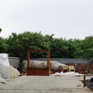 Fuente de Agua Personalizada de Acero Corten con Acabado Oxidado Naranja, Cascada de Jardín Moderna y Lujosa - Product Image 6