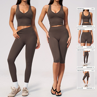 Conjunto Deportivo de 2 Piezas para Yoga y Fitness, Ropa Deportiva para Mujer, Leggings de Cintura Alta con Efecto Scrunch, Suaves como la Mantequilla, Suministro de Fábrica