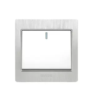 SIASE elektrische lichtschakelaar huis houden zilver 1 gang 2 way switch