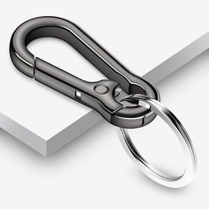 Factory Wholesale Vintage Metal Keychain Carabiner Zinc Alloy Buckle Snap Hook Simple Key Ring Climbing Bag Pet Accessories - Product Image 4