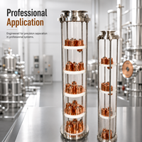 Colonne de distillation en verre à reflux Teve pour la fabrication de vodka, whisky, brandy, avec plaques à bulles de 3 et 4 pouces pour spiritueux et vins