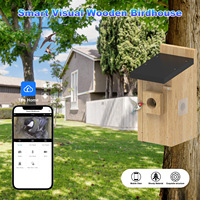 Caméra HD transfrontalière en bois de bambou pour nids d'oiseaux, best-seller d'usine, étanche, petite taille, maison d'incubation intelligente pour oiseaux