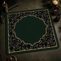 Tuiles de mahjong de luxe sur le thème d'Halloween, ensemble de tuiles de mahjong en acrylique avec des dos marbrés vert foncé pour les soirées de jeu en famille