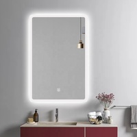 Miroir de salle de bain mural intelligent rétroéclairé avec capteur tactile, éclairage LED, fonction anti-buée et chauffant, pour décoration