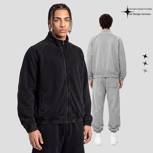 Abbigliamento Vintage da Uomo |   Nuova Collezione Autunno/Inverno 2026 Felpa con Collo Alto in Puro Cotone Pesante 430g Effetto Lavato - Product Image 3