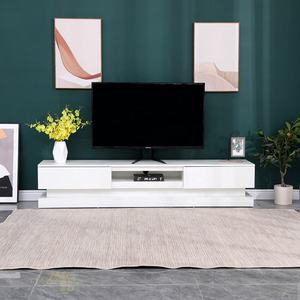 Caja de madera larga moderna para exhibición de TV, soporte para armario, mesa de TV con luz LED - Product Image 6