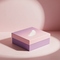 Boîte d'emballage rectangulaire de luxe avec logo personnalisé, gaufrage, revêtement UV, couvercle rose ciel-terre, boîte cadeau rigide pour la restauration