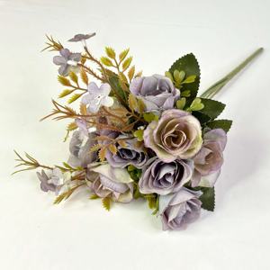 Ventas calientes Decoración de seda Diy Flores Rosa Flores artificiales Pequeño ramo Flores Decoración de la boda - Product Image 1