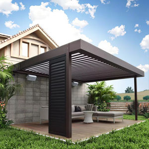 Tonnelles en aluminium motorisées SINGO Persienne Toit Pergola Jardin Patio Gazebo Fabricants avec lumière RVB - Product Image 1