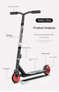 Trottinette freestyle pliable d'entrée de gamme en alliage d'aluminium 6061, rotation à 360°, pour enfants, adolescents et adultes, pour figures, charge maximale 130 kg, roues en PU - Product Image 5