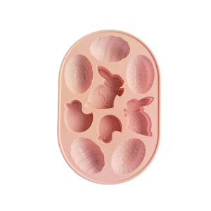 Easter Silicone Mold 9-Hole Bunny Egg Chocolate Cake Baking Mold Oval Shape Festival Use - Product Image 2