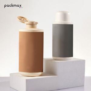 Botella cilíndrica de HDPE de 300ml y 450ml con tapa abatible para loción corporal, champú y gel de ducha - Envase recargable al por mayor - Product Image 1