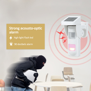 Détecteur de mouvement solaire sans fil extérieur avancé 433 MHz avec sirène d'alarme 95 dB, 2 télécommandes, technologie PIR, pour la sécurité du jardin - Product Image 6