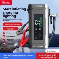 Démarreur d'urgence pour voiture, alimentation 12V, gonfleur de pneus embarqué, machine tout-en-un, batterie au lithium ternaire 24000mAh