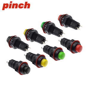 Pinch <b>Push</b> <b>Button</b> <b>Switch</b> 10mm Red Green Yellow Self Locking Resetting IP40 10A 250V Plastic Pin Terminal - Product Image 4