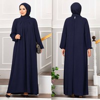 Robe longue unie pour femmes turques, robe de soirée modeste musulmane, abaya longue