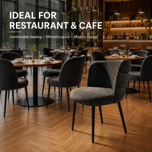Chaises à dossier incurvé avec pieds en métal, ensemble table et chaises de restaurant à vendre pour café, bistrot, salon et salle à manger d'hôtel - Product Image 4