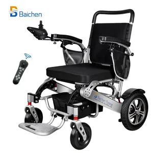 2024 Baichen yeni katlanabilir güç tekerlekli ucuz fiyat engelli katlanabilir elektrikli tekerlekli sandalye alüminyum alaşımlı Motor