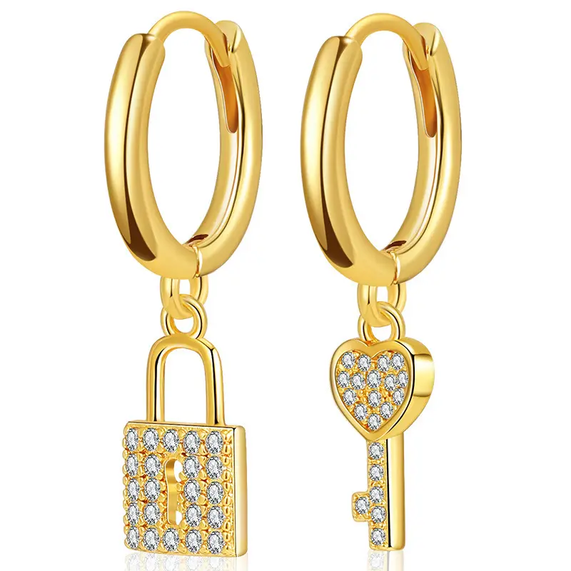 Оптовая продажа, высококачественные серьги-кольца для ключей, инкрустированные цирконами, съемные Висячие серьги для женщин