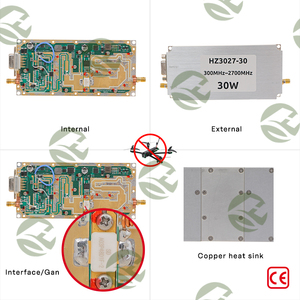 บรอดแบนด์ 300-2700MHz UHF L S Band GaN-on-SiC โมดูล RF บรอดแบนด์ทองแดงสีแดง - Product Image 2