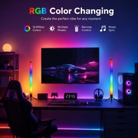 Lámpara de Esquina LED RGBIC Inteligente de 12W con Sincronización Musical, Barra de Luz Ambiental para Sala de Juegos, Retroiluminación de TV, Control por Aplicación