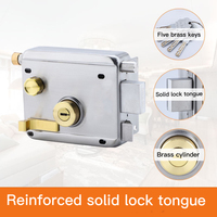 Serrure de porte en fer Kunpeng à installation facile, en acier inoxydable, extérieure, antivol, plaquée zinc, épaisseur 35-50 mm, serrure de porte à clé en acier