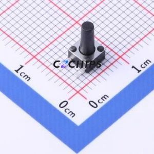 TSC018A09026A Tactile Switch Through hole Component (THT) Switch Single Pole Single Throw Round Button 50gf Right Angle Insert - Product Image 1