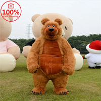 Costume de mascotte d'ours géant gonflable pour adultes, costume de scène, tenue de fantaisie pour le divertissement.