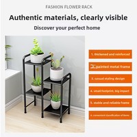 Rak Bunga Multifungsi 5 Tingkat Minimalis Modern dari Besi Tempa untuk Ruang Tamu, Penyangga Tanaman Indoor Pothos