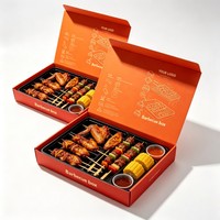 Boîte de transport pour barbecue à impression numérique en gros, ensemble de grillades en promotion pour événements de jardinage, pique-niques, fêtes, emballage à emporter, boîte de haute qualité