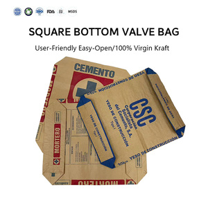 Bolsas de Papel Kraft Ecológicas, Resistentes a Perforaciones, Multicapa, Compuestas de Papel <span class=keywords><strong>y</strong></span> Plástico, con Fondo Cuadrado <span class=keywords><strong>y</strong></span> Válvula, para Polvo Químico - Product Image 1
