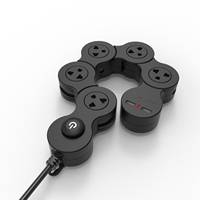 Prise américaine flexible chargeur rapide prise de courant adaptateur de prises 5 voies port AC serpent 10A évalué matériau ABS multiprise USA