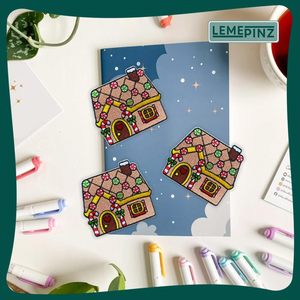 แผ่นปักลายบ้านขนมปังขิงขนาด 3 นิ้ว สำหรับติดหมวก เสื้อผ้า กระเป๋าเป้ - Product Image 2